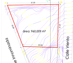 plano del terreno en venta en el Club Campestre Tuxtla